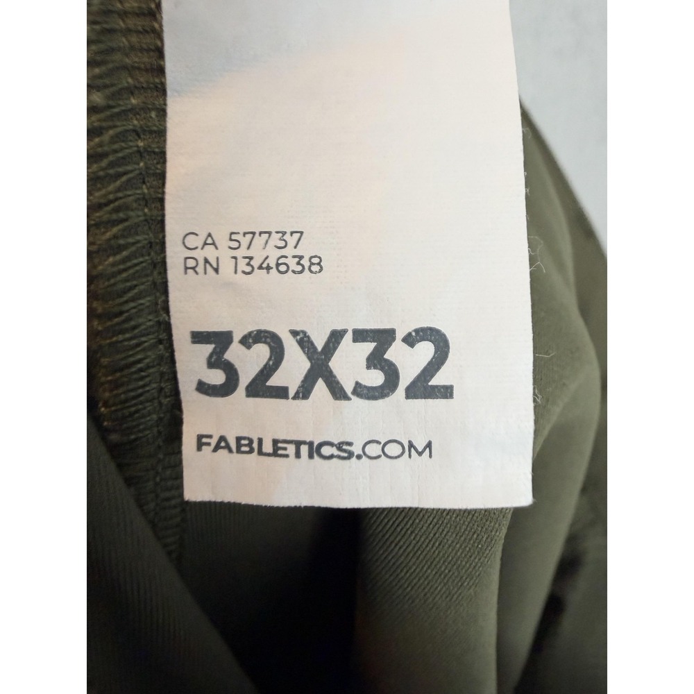 Fabletics Pants Mens 32x32 Green Performance Polyester Zip Pocket Slim Tapered - Picture 9 of 10